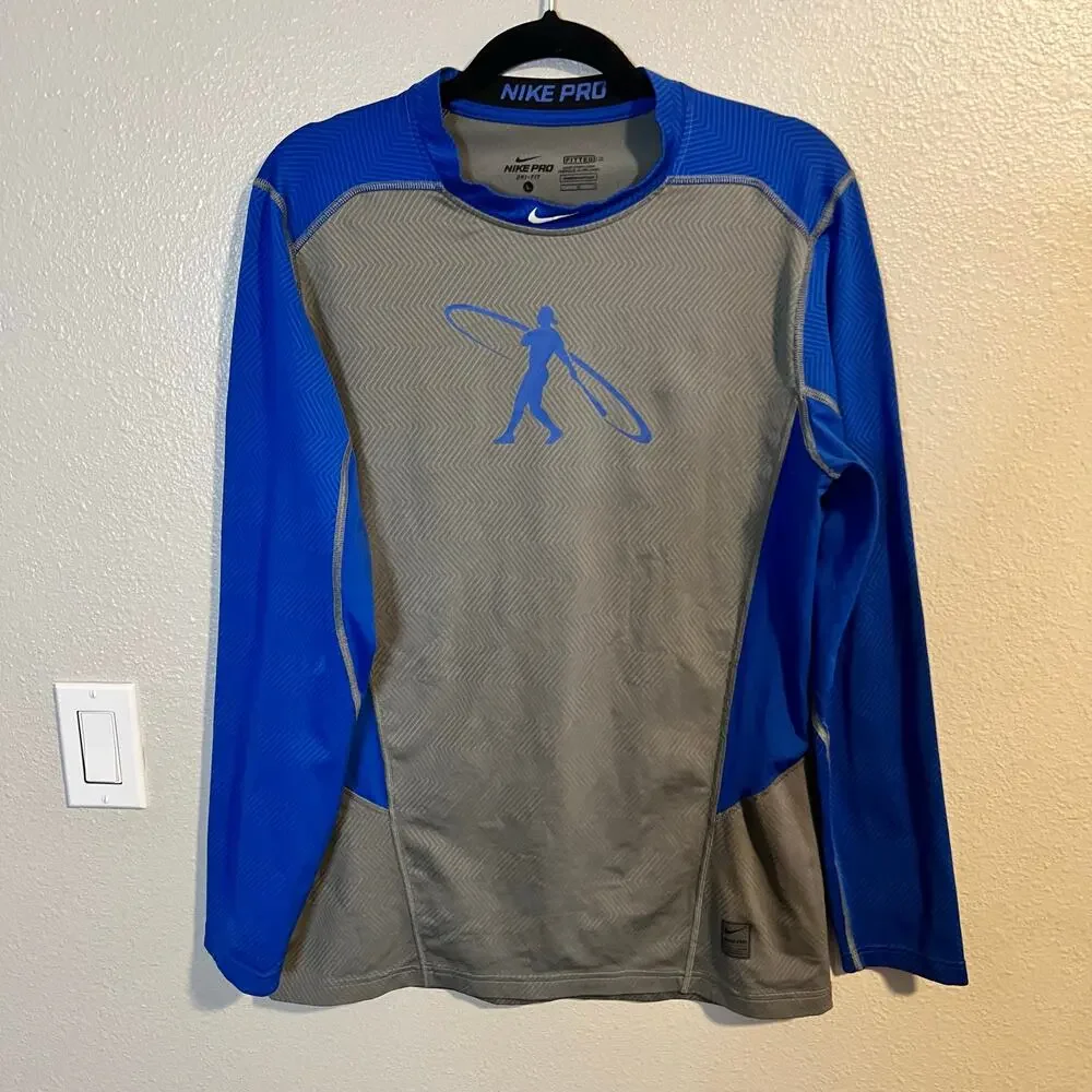 Nike Pro Dri-Fit Fitted Long Sleeve Athletic Surf Shirt Size Large